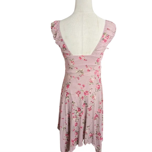 Kirious Dusty Rose Pink Fairy Regency Assymetrical Corset Style Dress - Picture 5 of 7